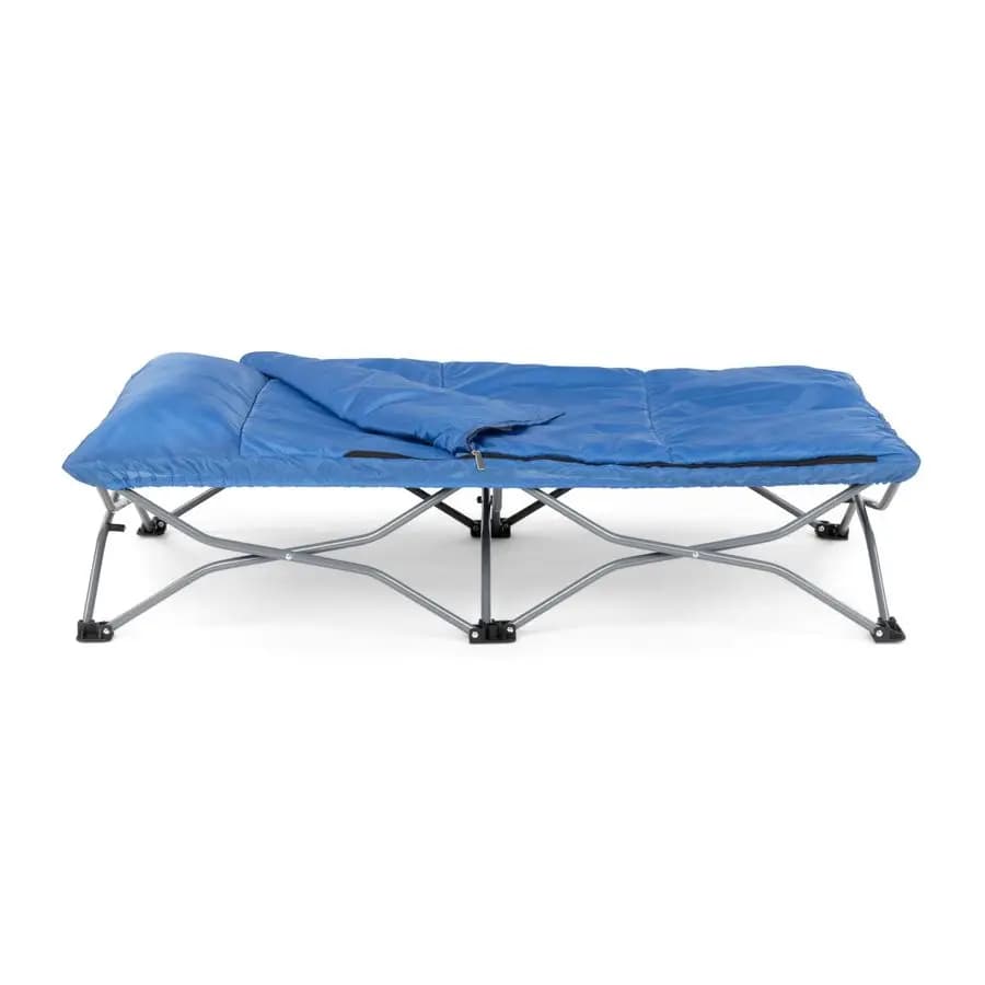 My Cot Deluxe portable baby bed, daybed for indoor and outdoor rest with sleeping bag and pillow, lightweight folding design for travel