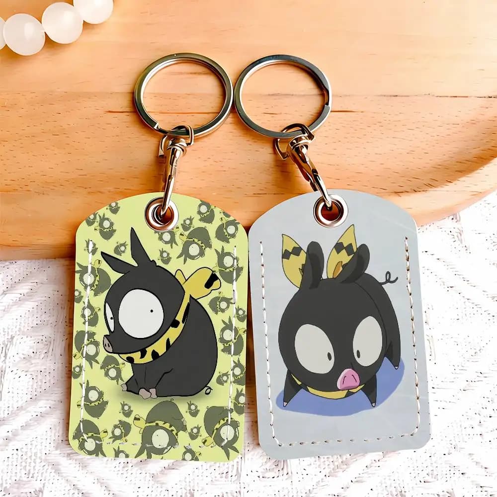 Keychain with Cartoon P-chan Card Holder, Protective Cover for Keys and Locks, Security Gift