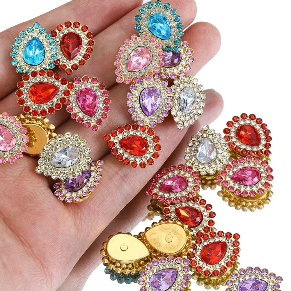 20 pz Colorato Cuci A Mano su Strass 20*16mm Cristalli di Vetro Flatback Artiglio Strass per Gioielli FAI DA TE Vestiti Scarpe Borsa vestito