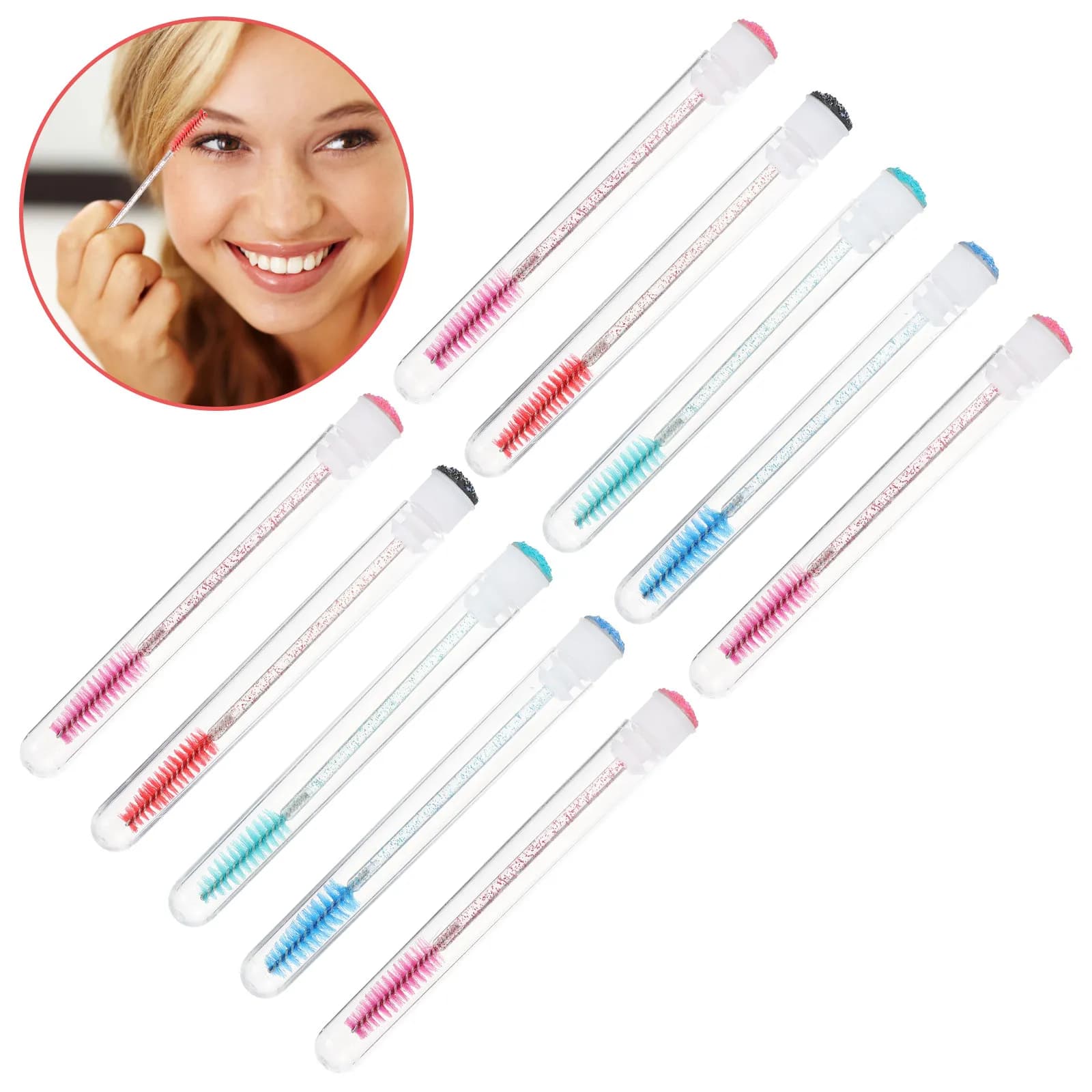 10 empty mascara tubes with brushes, portable and lightweight applicators for eyelashes, for mascara and hair cream