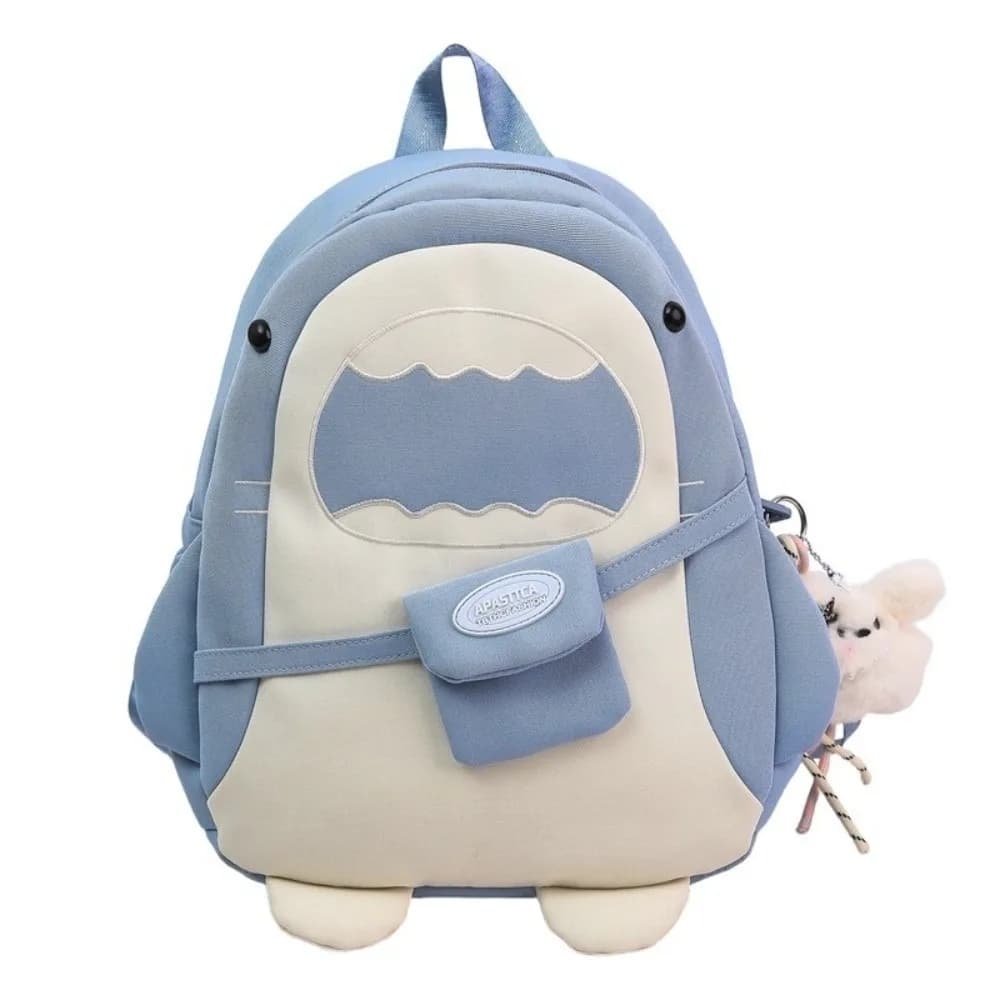 For Men Large Capacity Cartoon Backpack Versatile Unique Shark Backpack Creative Simple Design Schoolbag Class Use