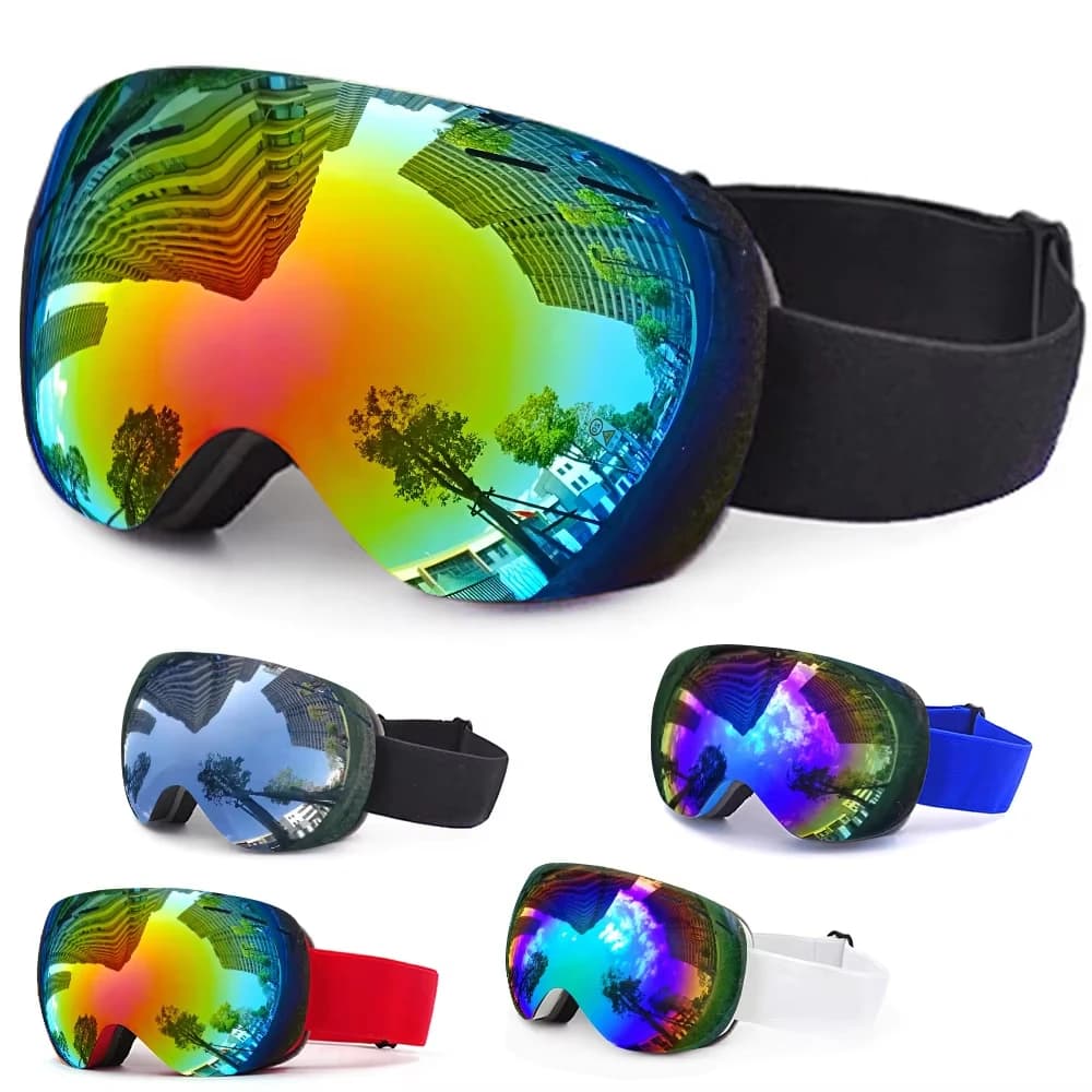 Occhiali da sci invernali con custodia per uomo Donna Doppi strati Anti-Fog UV400 Occhiali da snowboard per moto Sci Occhiali sportivi da neve