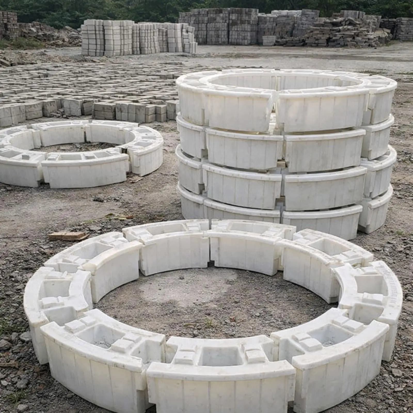 Stampo Rotondo per Mattoni in Cemento Riutilizzabile, Stampo Fai-da-Te per Blocchi da Muro per Decorazione di Giardini, Recinzioni, Vialetti e Paesaggistica