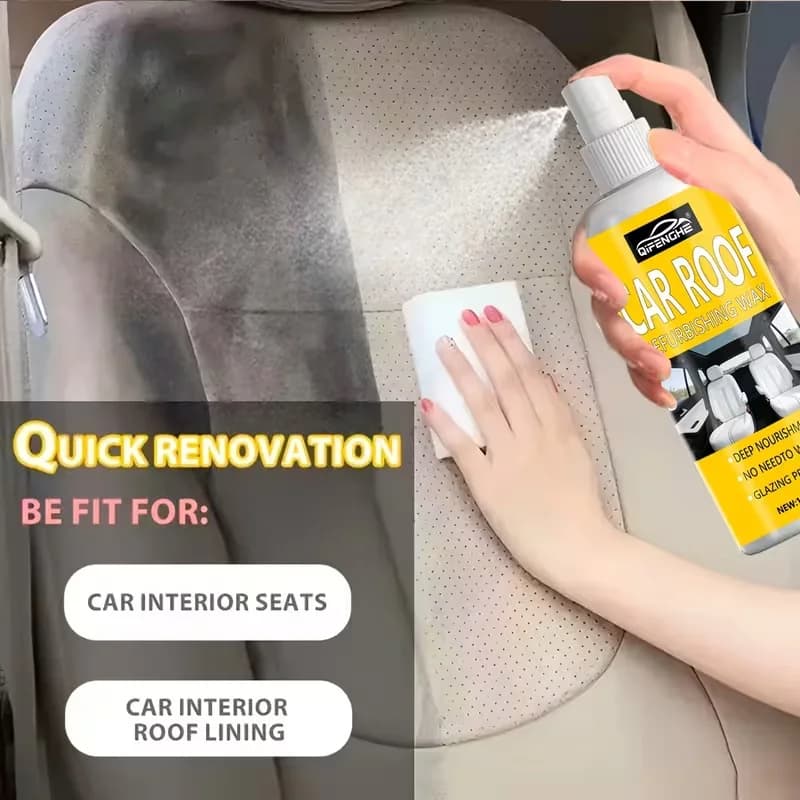 Cera Rinnovante per Tetto Auto QIFENGHE – Nutrimento Profondo e Protezione Lucidante, Nessun Lavaggio Necessario, Ripristina Tessuti e Vinile Sbiaditi