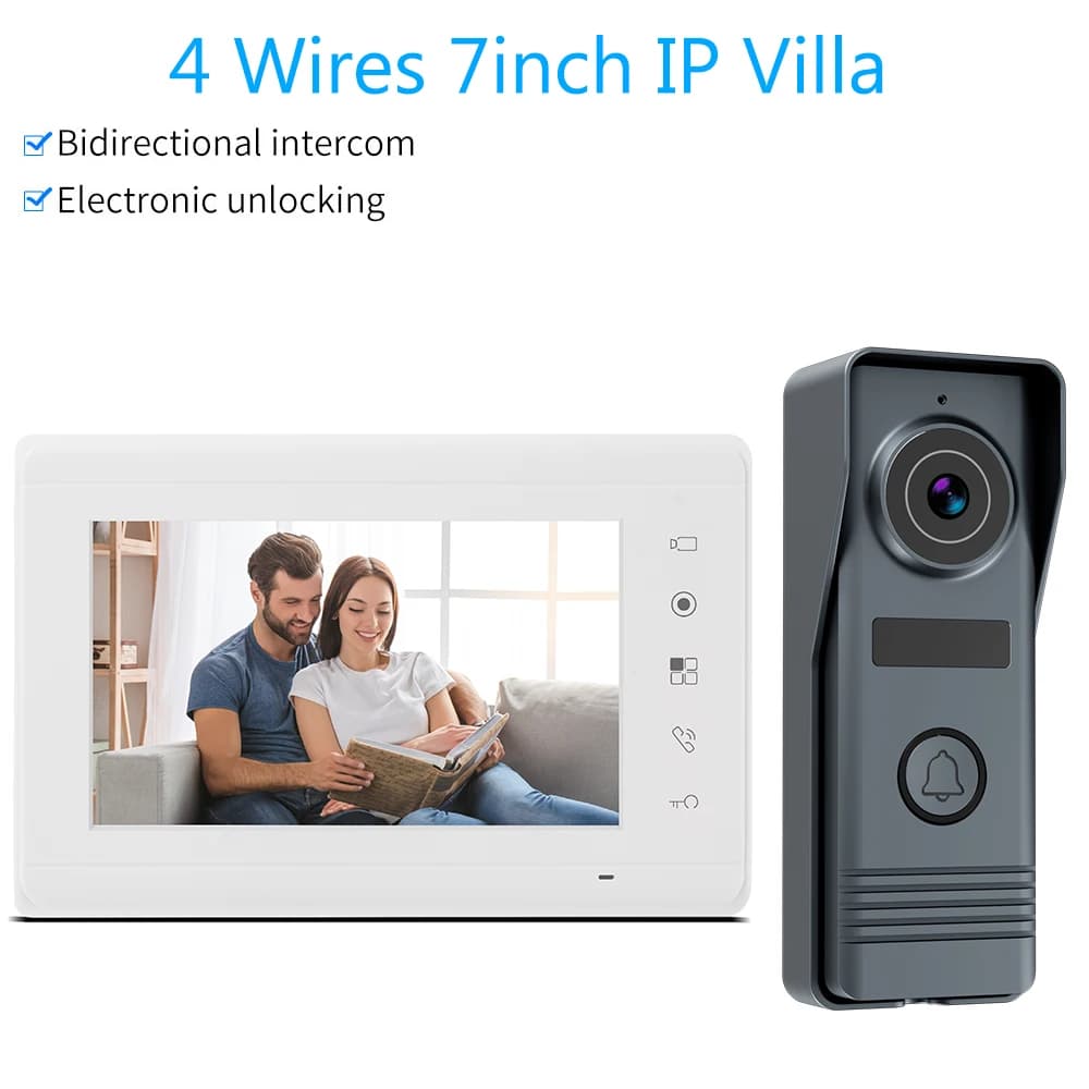 Videocitofono cablato a colori da 7 pollici Videocitofono visivo Videocitofono Kit videocitofono per casa IP Villa Appartamento M73T