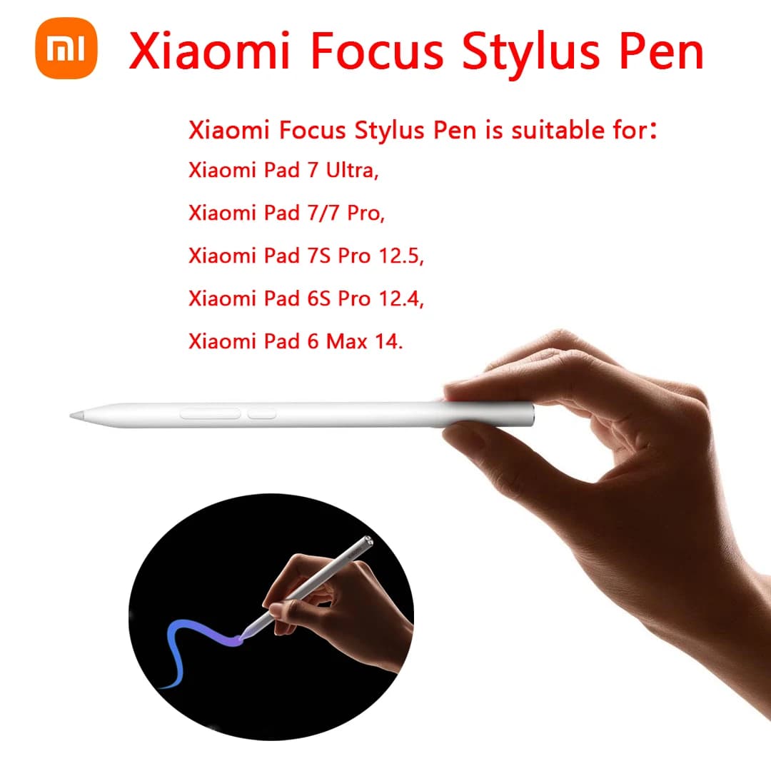 Xiaomi Focus Stylus Pen 8192 Livello di pressione per Xiaomi Pad 7/7 Pro, Mi Pad 6S Pro 12.4 Disegna scrittura Screenshot Tablet Touch