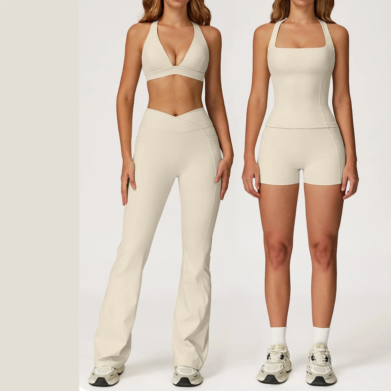 2 pcs women's jumpsuit set yoga workout clothing for women's gym bra push up leggings high waist fitness sexy sports clothing