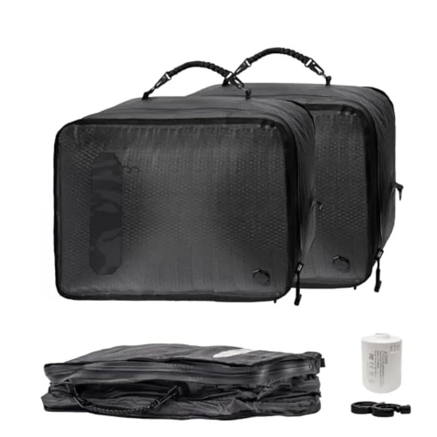 Sacchetti Sottovuoto da Viaggio con Pompa, Sacchetti Impermeabili Riutilizzabili IP68 per Vestiti, Sacchetti Comprimibili da 46L per Bagaglio a Mano