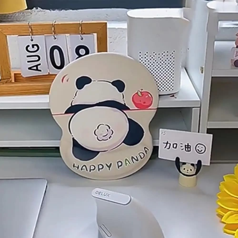 Supporto per Polso Panda Antiscivolo, Poggiapolsi 3D Antiscivolo, Tappetino per Mouse in Silicone Morbido, Tappetino per Tastiera Cartoon per Casa