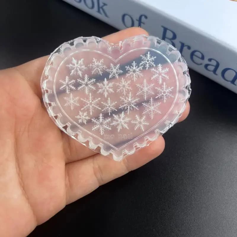 Christmas Snowflakes 3D Acrylic Nail Mold Nail Art Decoration DIY Silicone Transparent Manicure Template Nail Charm Non-toxic
