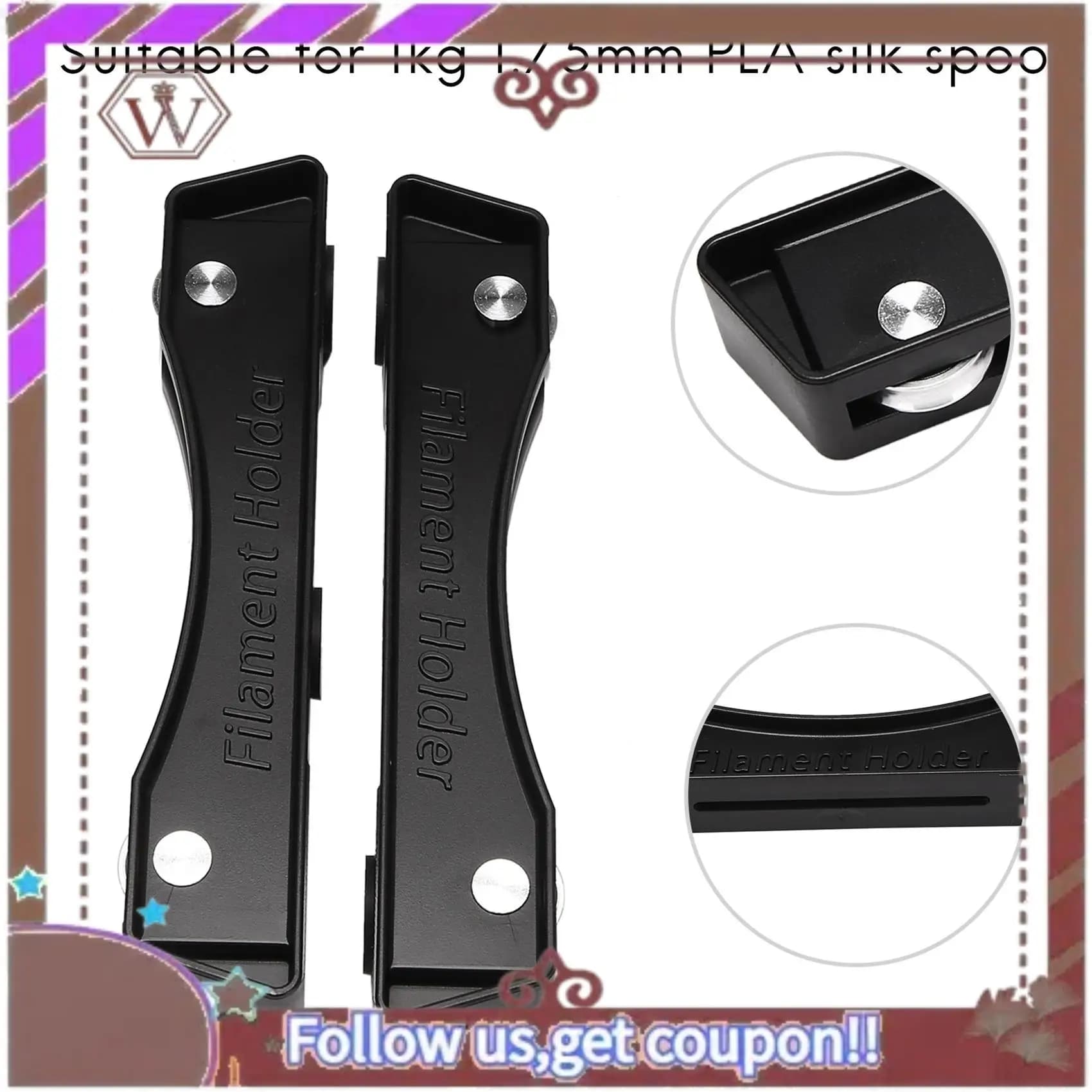 ABBG-3D Printer Filament Reel Support Bearing Design Mounting Rack Brace for PLA/ABS/Nylon/Legno/TPU/Other 3D Printing Material
