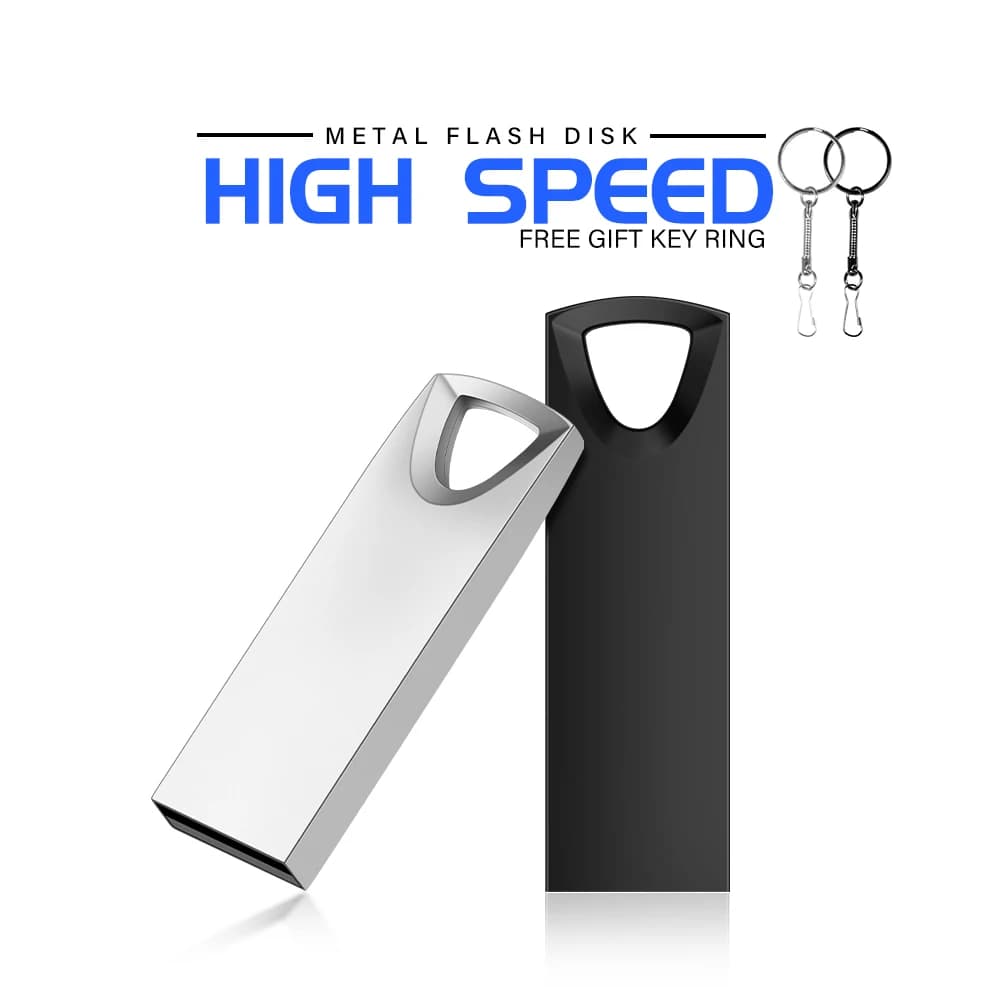 Chiavetta USB 3.0 Mini in Metallo da 128GB con Portachiavi Gratuito, Memoria Flash Nera da 64GB, Pen Drive, Dispositivo di Archiviazione USB da 32GB