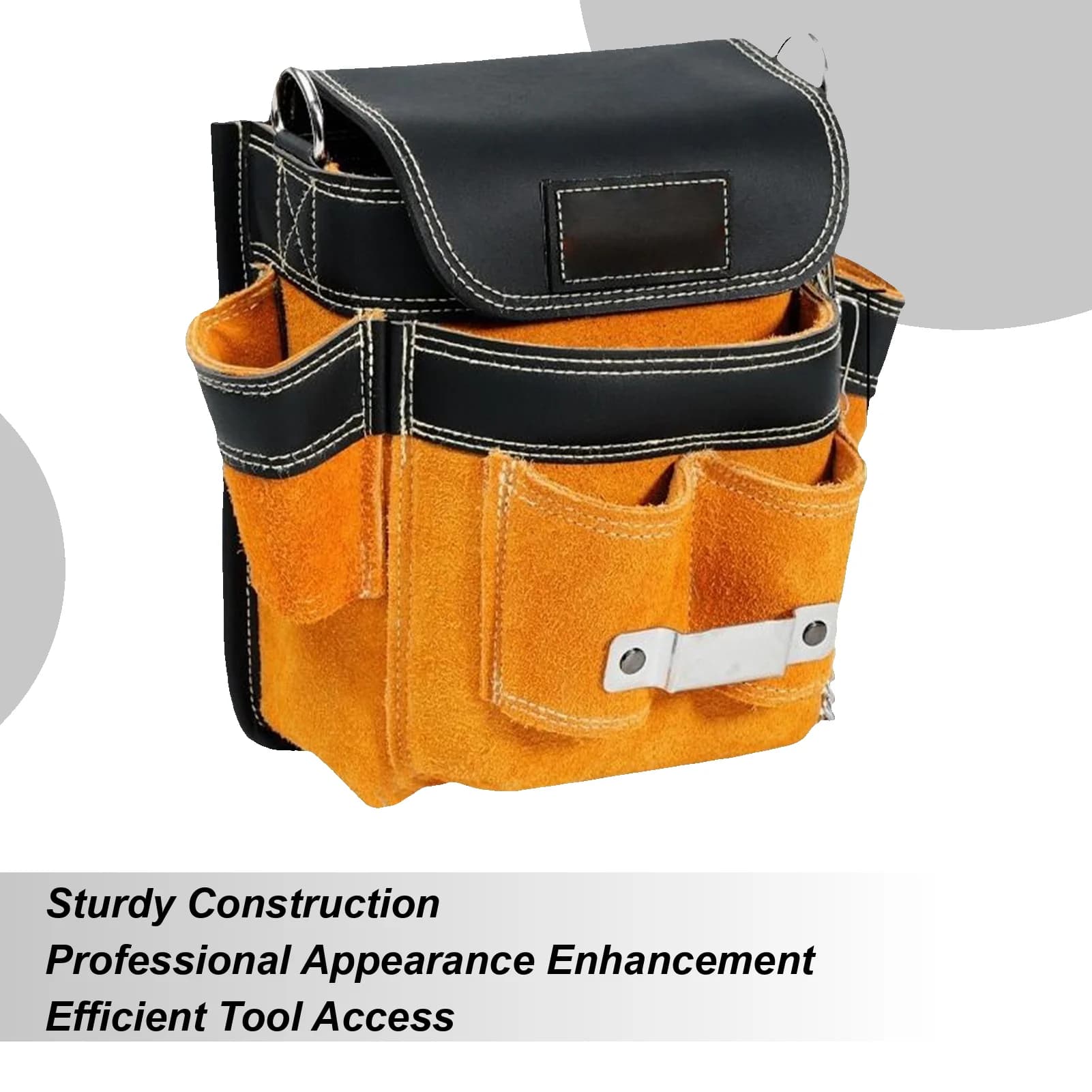 Tool Belt Bag Waterproof Multiple Pockets Organizer With Shoulder Strap Detachable Belt Tool Holder For Construction Electrical
