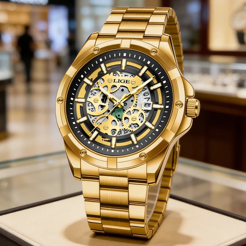 Orologio da Polso LIGE Originale di Lusso da Uomo 2026, Casual, alla Moda, al Quarzo, Impermeabile, Luminoso, in Acciaio Inossidabile, Regalo per Uomo, Reloj
