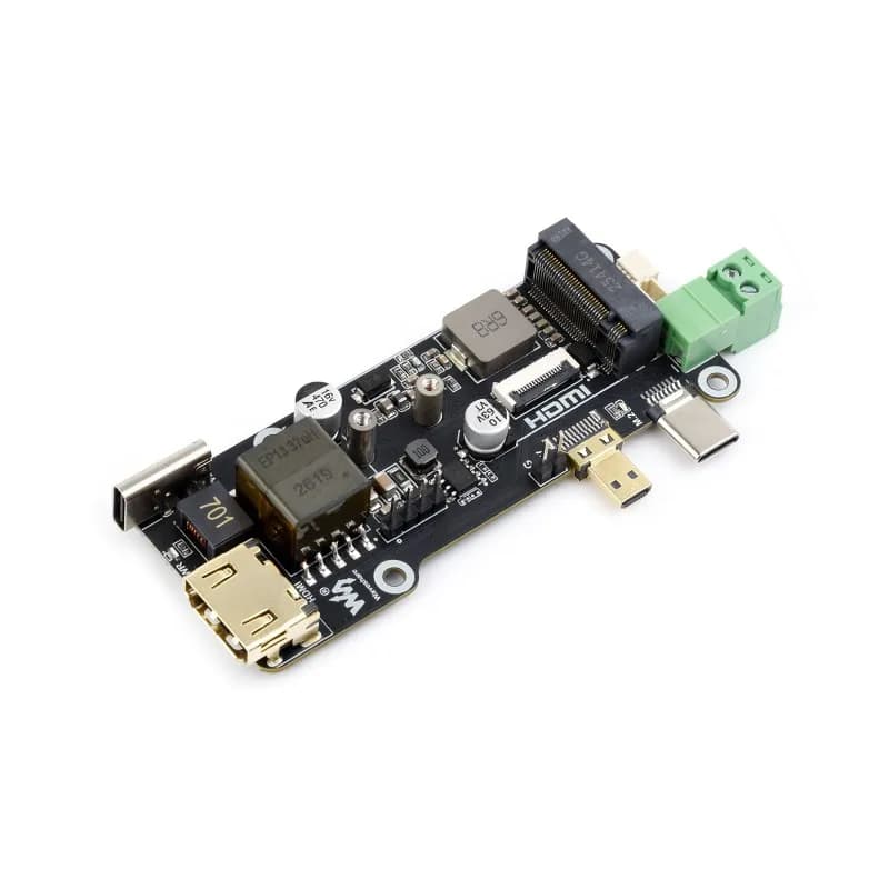 PCIe To M.2 Multifunctional Adapter (E) For Raspberry Pi 5 4K Output PoE Power NVMe SSD Expansion Board