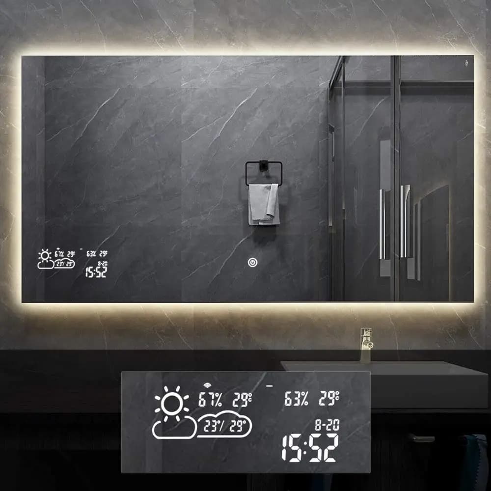 Specchio intelligente da bagno con luci Specchio da bagno retroilluminato a LED illuminato con sensore tattile