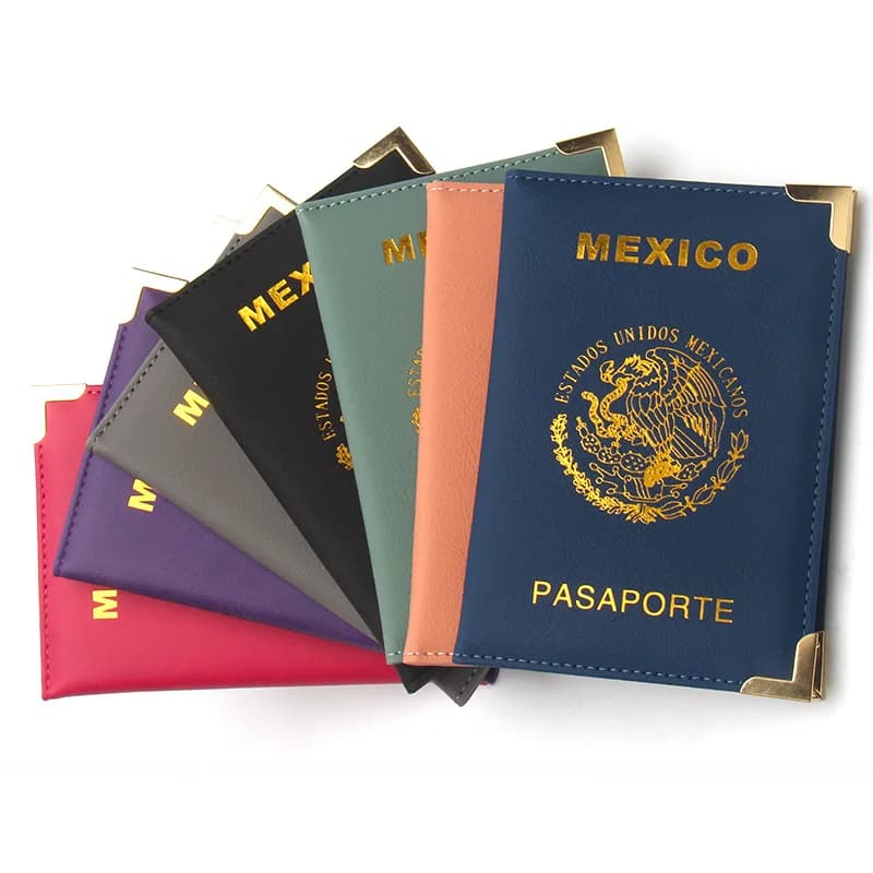 Porta Passaporto, Custodia per Documenti di Viaggio, Portafoglio da Viaggio per Passaporto Messicano per Donna e Uomo