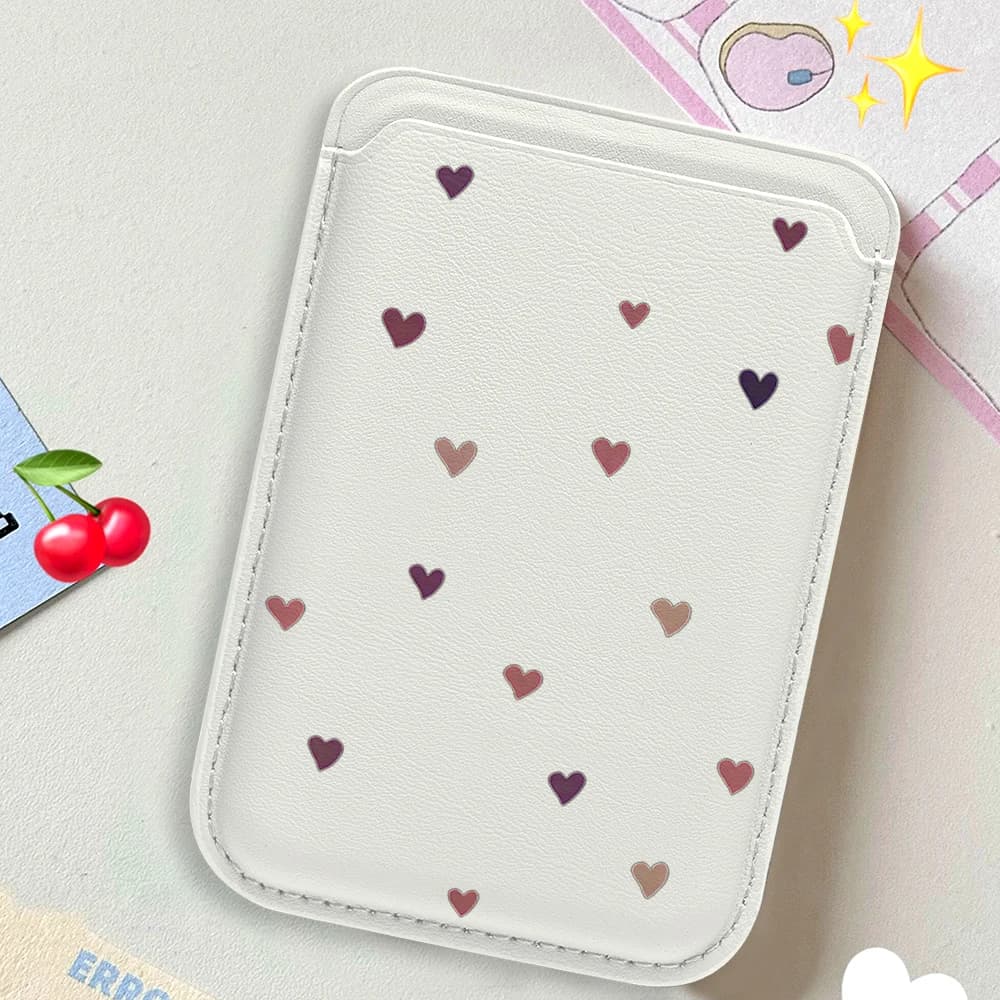 Portafoglio in Pelle a Forma di Cuore Piccolo per MagSafe, Compatibile con iPhone 16 17 Pro, Porta Carte con Magnete MagSafe