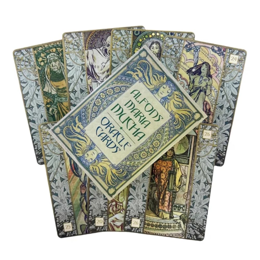 Alfons Maria Mucha Oracle Cards Divination Deck English Vision Edition Tarocchi Gioco da tavolo
