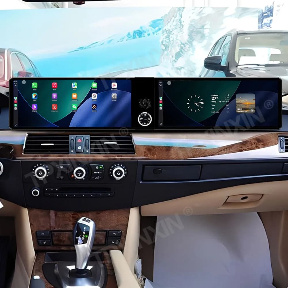 24.6" Android Auto Carplay Stereo For BMW 5 Series E60 2003-2010 CCC Car Radio Dual Screen GPS Navigation Entertainment Player