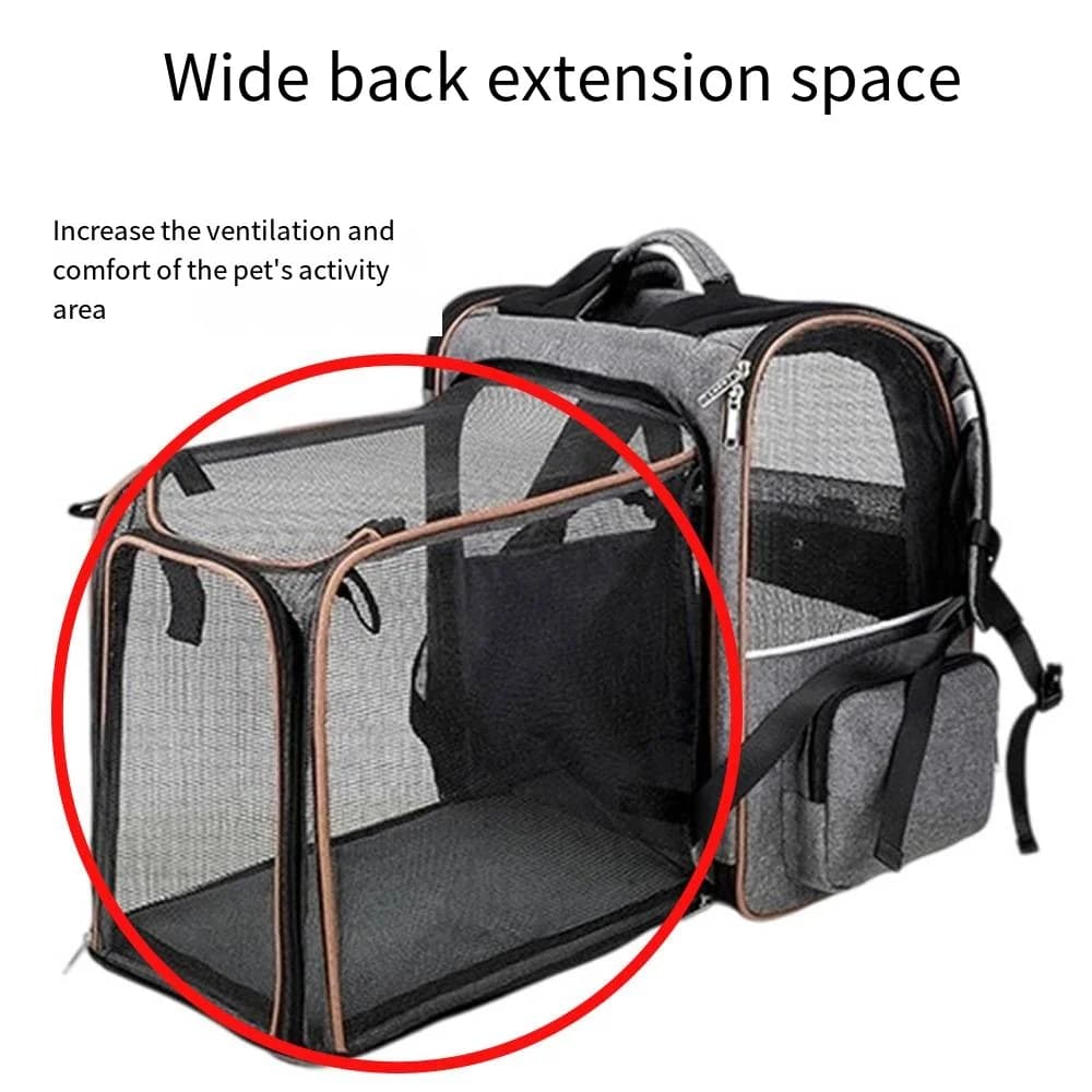 Expandable Pet Backpack Handbag Portable Travel Carrier Bag Dual Use Shoulder Hand Style Bag for Cat Small Dog Outdoor Going Out