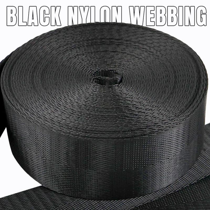 5 metri Meetee 20-50mm Tessitura in nylon nero per tracolla per borsa Collare per animali domestici Fascia per nastro Cintura di sicurezza Bias Nastro Indumento Materiale da cucire