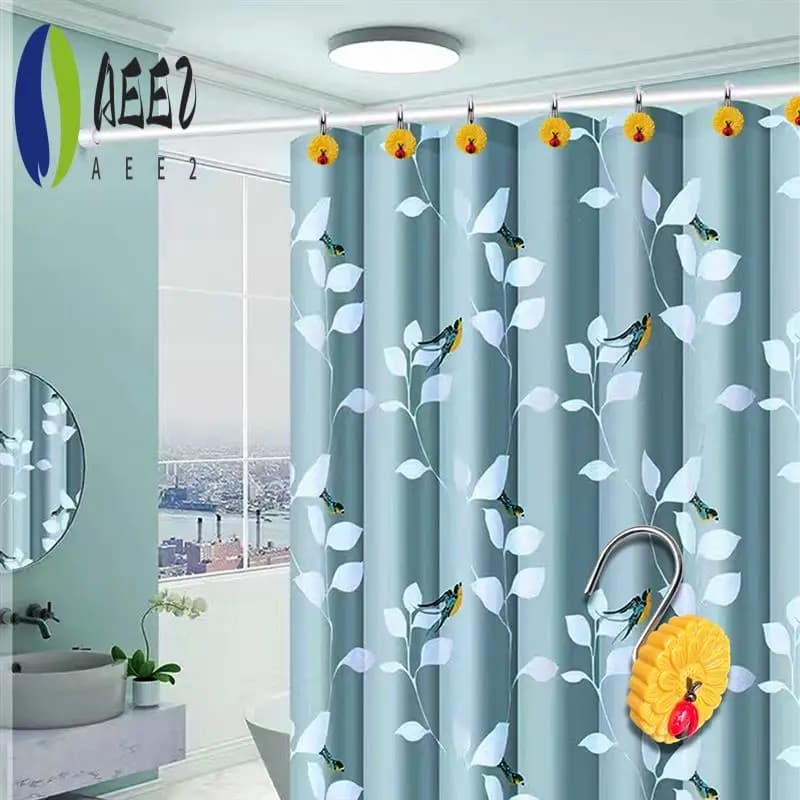 AEE2-12 pezzi anelli per tende da doccia in metallo durevoli ganci per doccia a scorrimento facile per ganci decorativi per tende da doccia