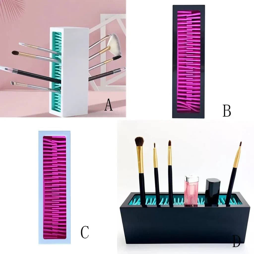 Scatola portaoggetti per pennelli per trucco con coperchio, organizer per trucco cosmetico, supporto per matita per sopracciglia