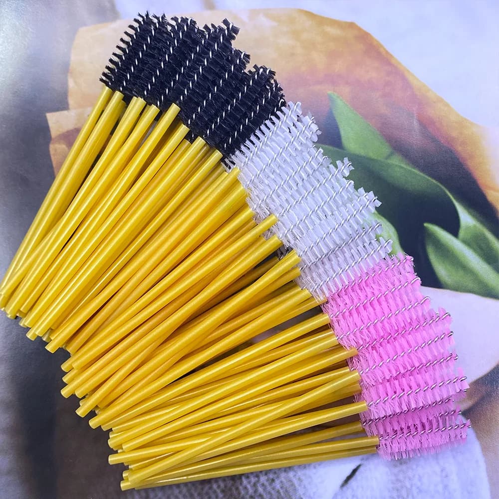 Zanse 500 pcs Bacchette for Mascara Usa And Drop Brush for Eyelash Spoolies for Eyelash Extension, Eyebrow and Makeup Brushes Tool for Makeup