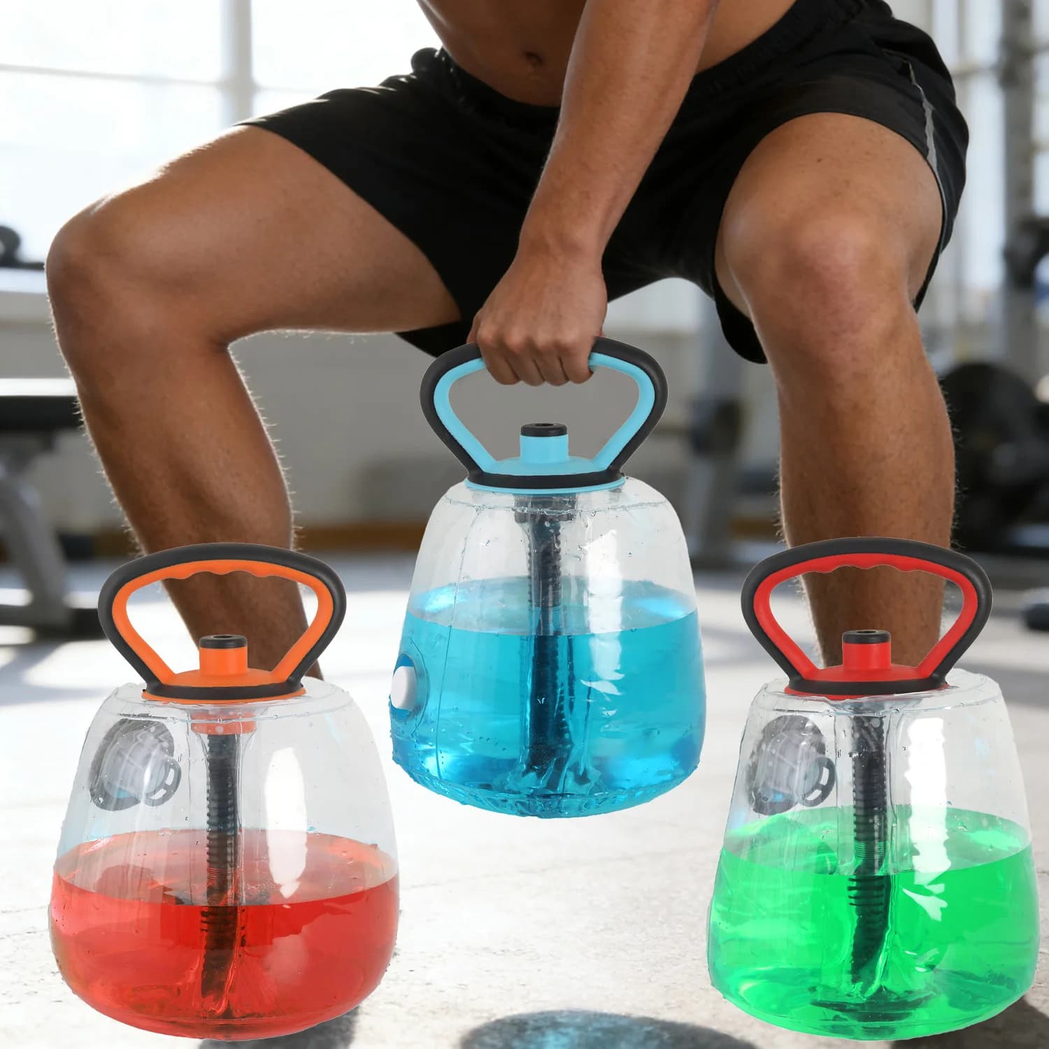 PVC Fitness Kettlebell Weight-Bearing Water Bag Yoga Fitness Bodybuilding Strength Training Adjustable Weight Water Kettlebell