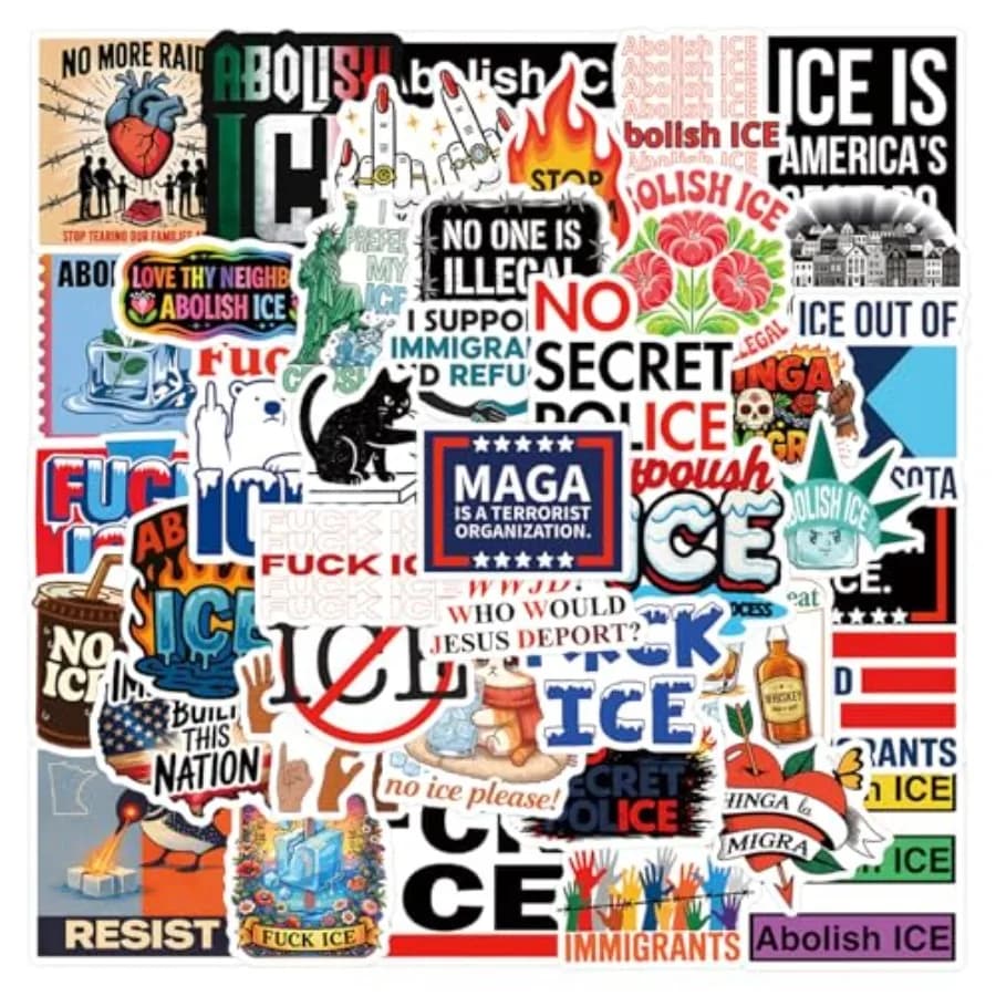 115pcs Funny Stickers Pack, Meme Chinga La Migra No Human is Illegal Sticker Waterproof Vinyl for Laptop, Water Bottle, Skatebo