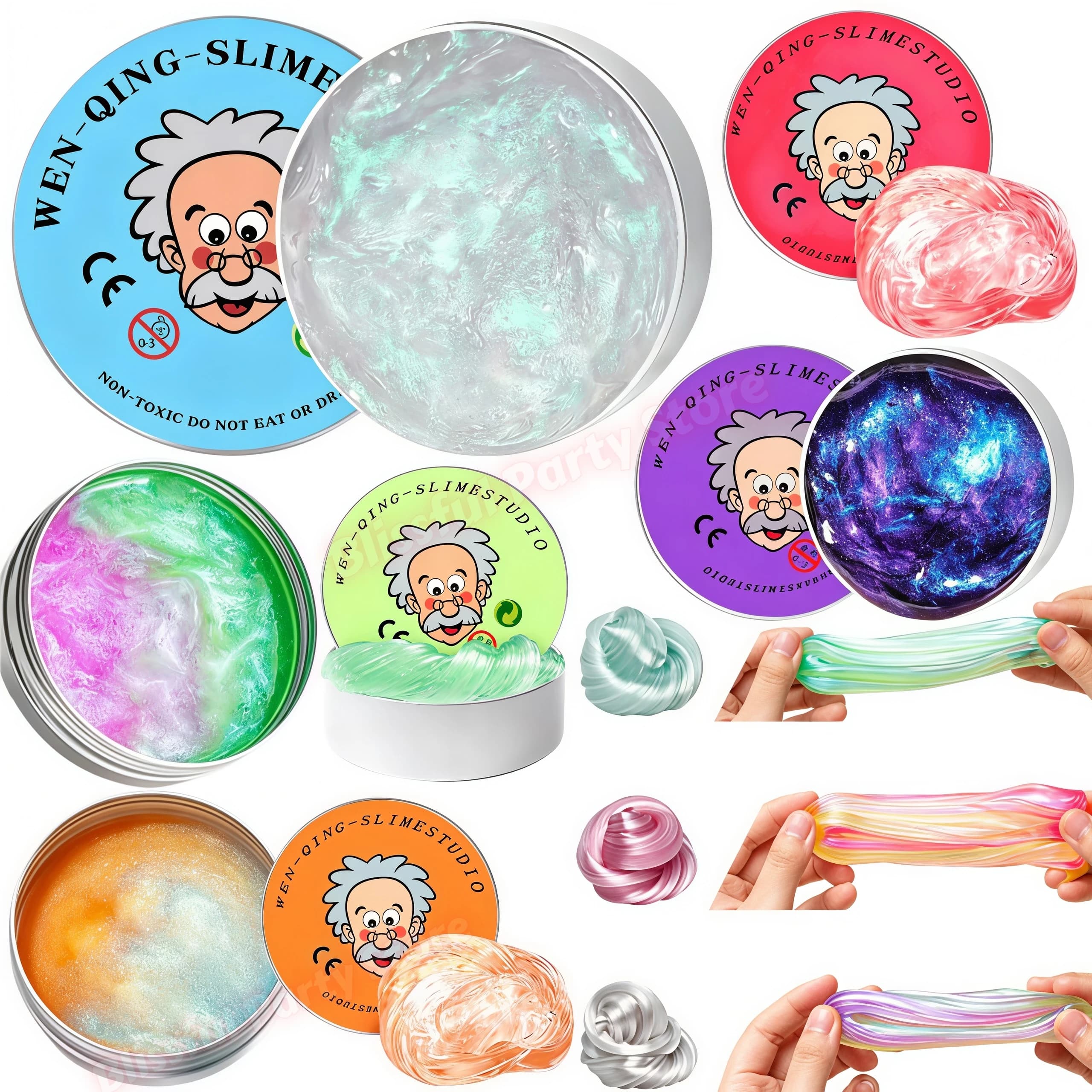 Reusable Putty Liquid Crystal Bouncy Slime toy Safe Mud Stress Relief toys Color Clay Handmade DIY Handgum Playdough Adults Gift