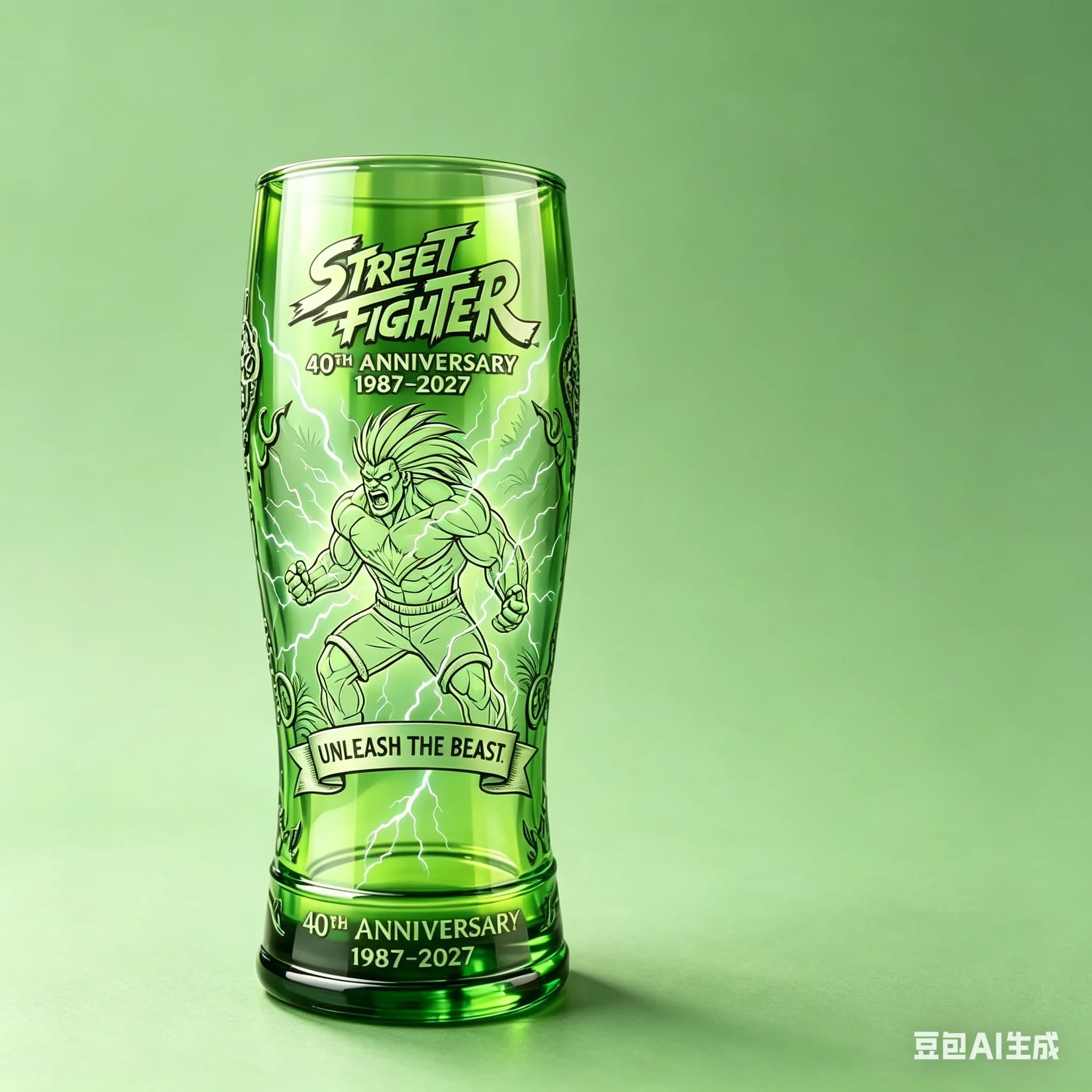 Boccale da Birra in Vetro Tematico SF Blanka per Anniversario, Oggetto da Collezione e Decorazione
