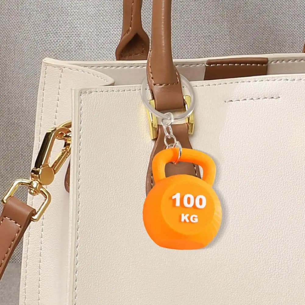 Sporty Couple Gift Mini Kettlebell Keychain Pendant Sports Style Fitness Keyring Imitation Weightlifting Accessory for Backpack