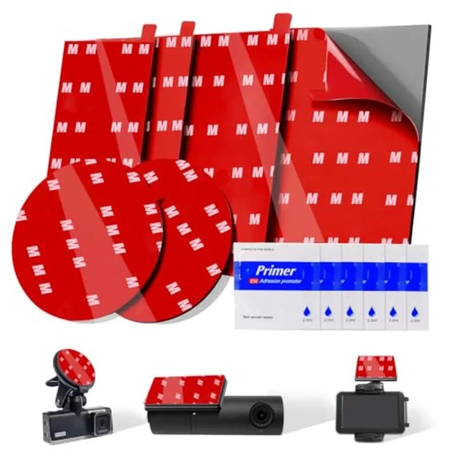 6 Pcs Dash Cam Adhesive Pads, Double Sided Adhesive Pads for Car Dashboard, Very High Bond Heat Resistant Tape for Windshield,