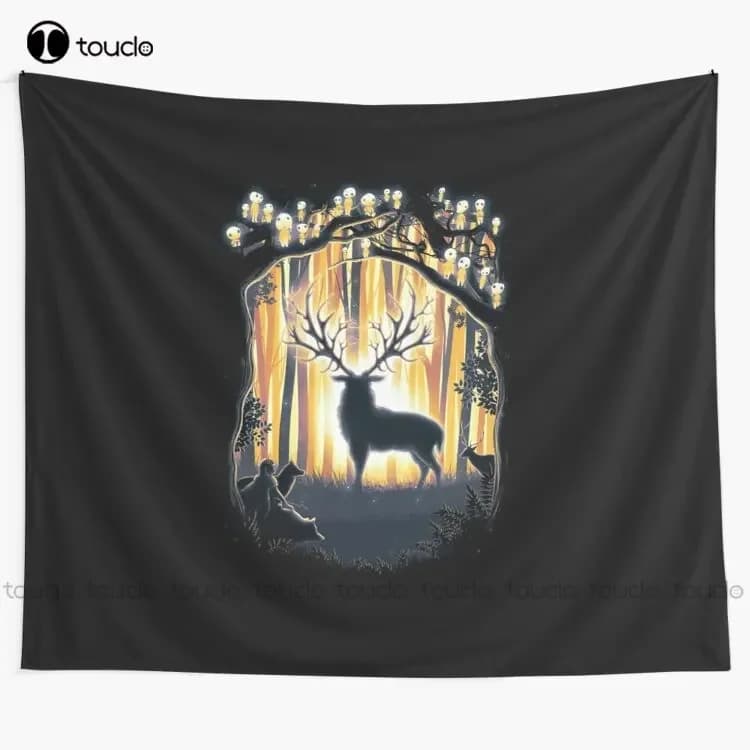 Deer God Master Of The Forest Tapestry Tapestry Large Tapestry Wall Hanging For Living Room Bedroom Dorm Room Home Decor