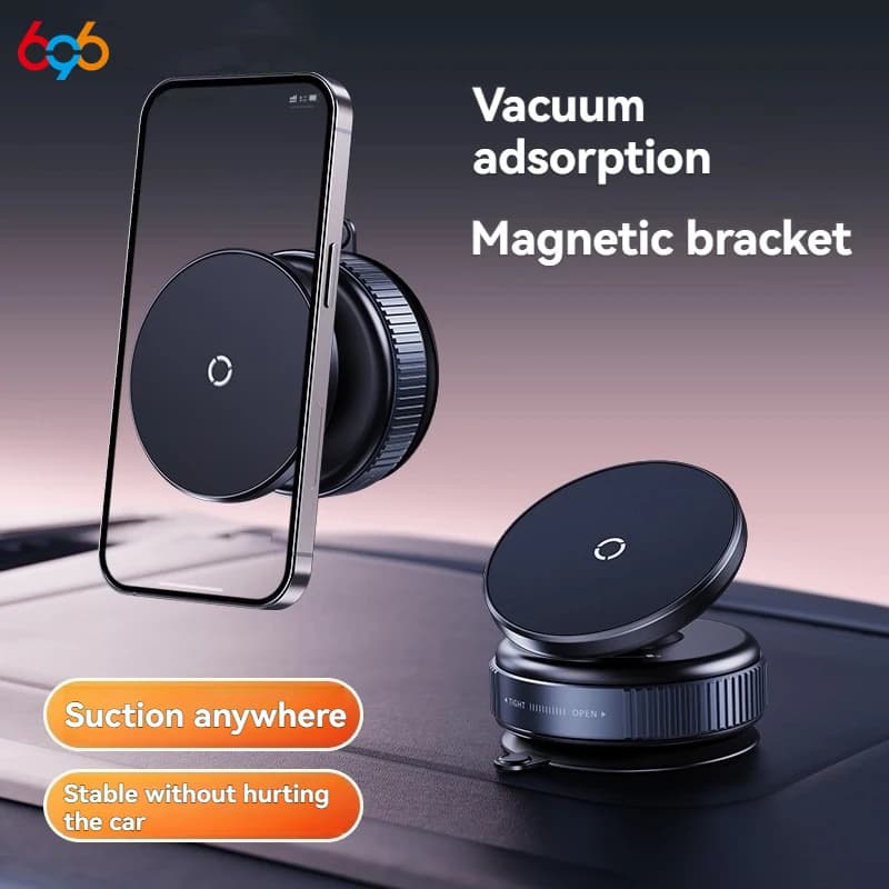 Supporto magnetico per telefono cellulare con supporto per auto Ventosa magnetica per vuoto pieghevole 360 ° Staffa stabile portatile con supporto girevole