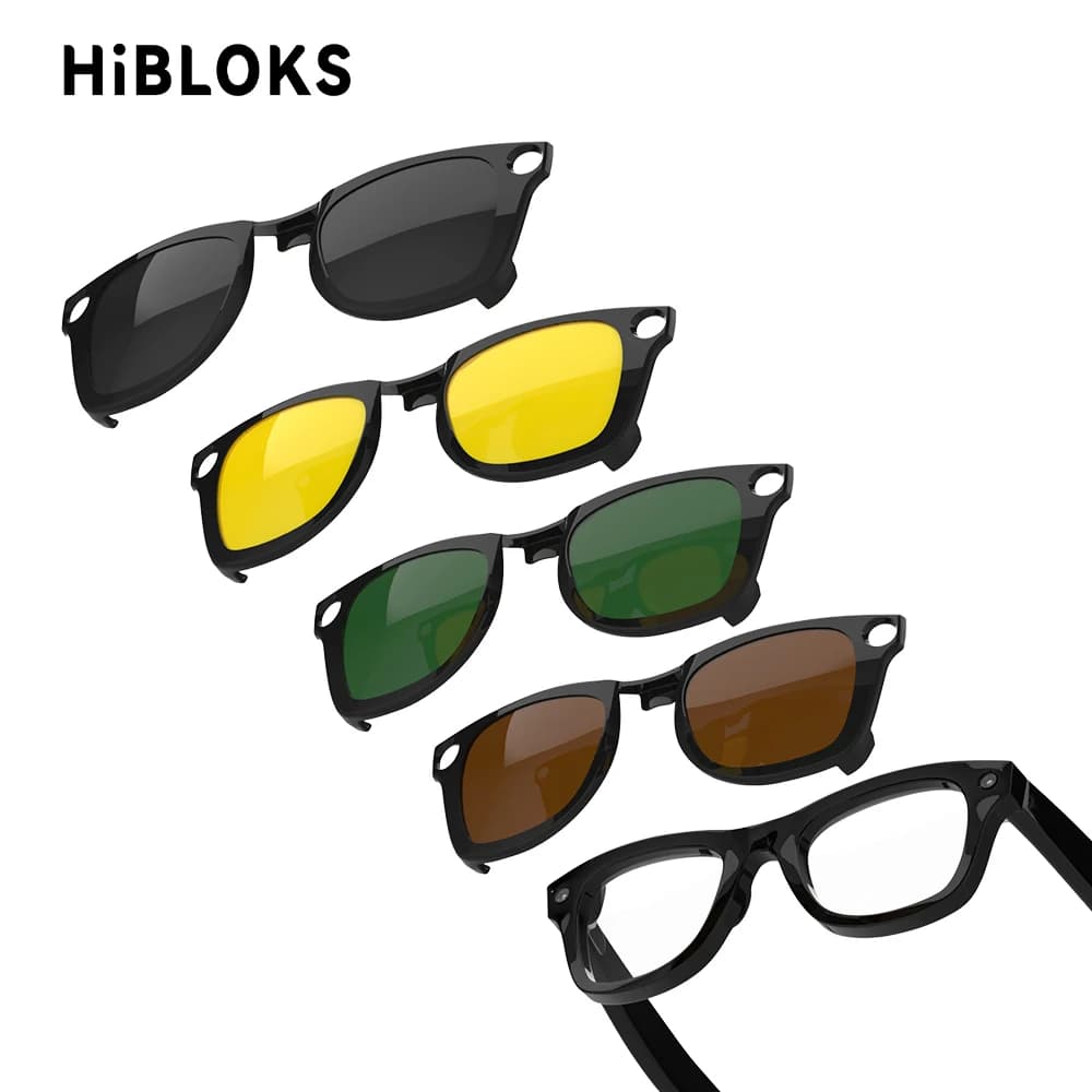 Clip per occhiali intelligenti Hibloks per Ray-Ban Meta Wayfare e GEN2 RW4012/RW4008/RW4006 Lenti per occhiali da sole polarizzate Elementi essenziali per il viaggio