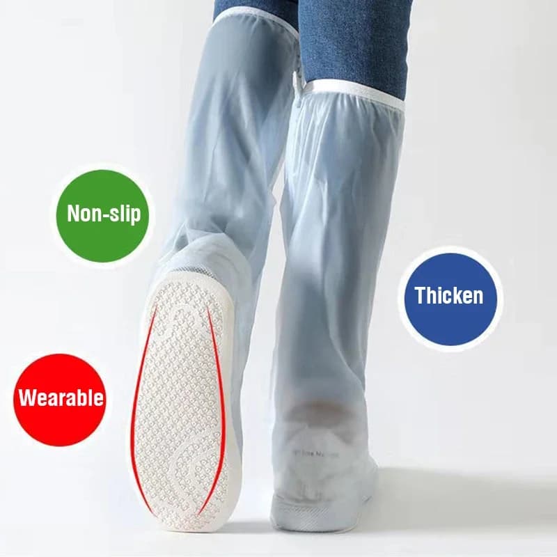 Copriscarpe Impermeabili Alti 40CM con Cerniera Antiscivolo, Stivali da Pioggia Utili per Giorni Piovosi, Protezioni per Scarpe per Uomini e Donne