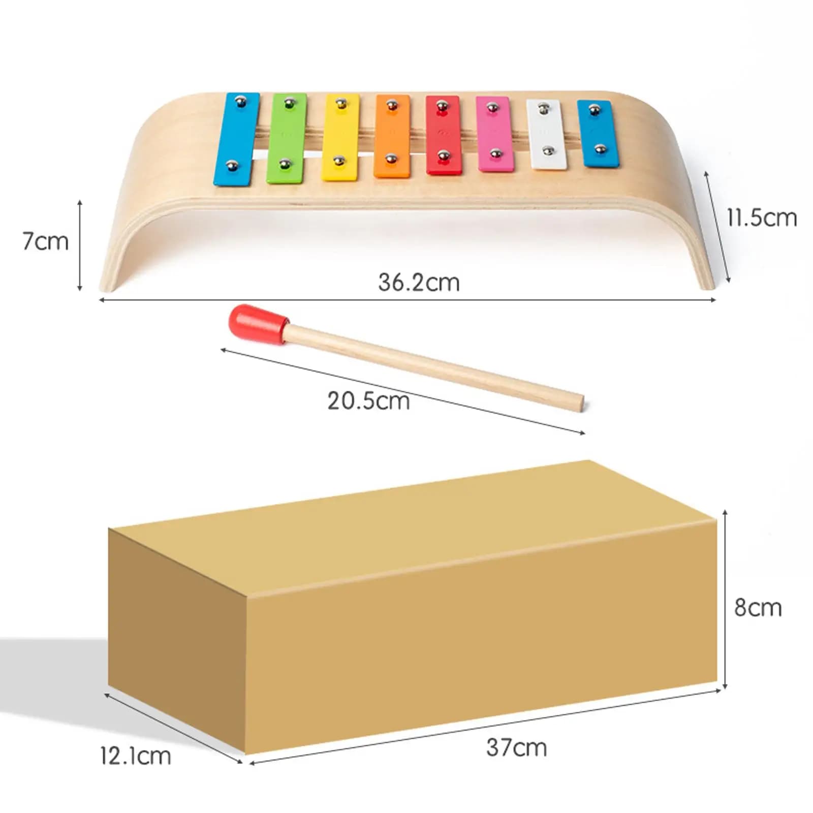 8 Scales Xylophone, Educational Music Instrument Kids Music Learning Toys for Birthday Gift