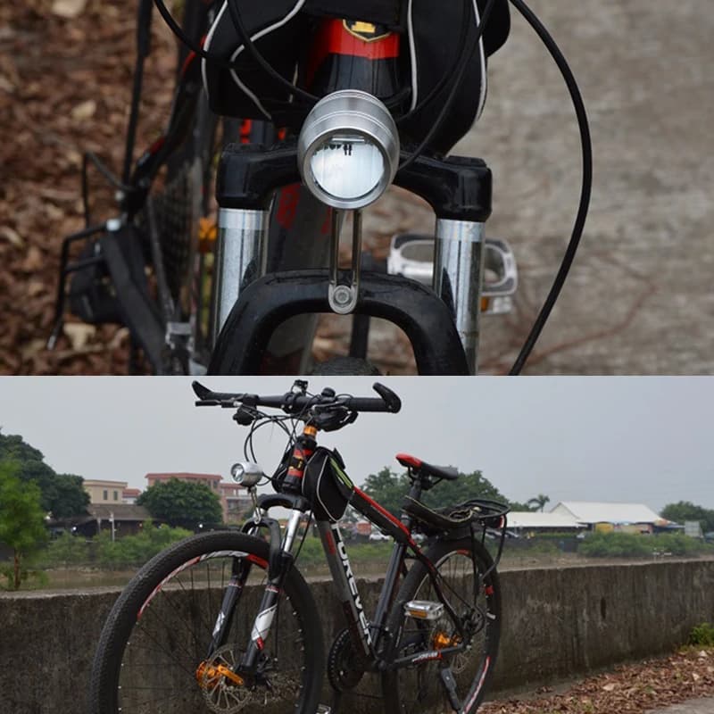 Lampada frontale per bici per dinamo del mozzo con cavo per luce posteriore accessori per bici luminosi compatti luce anteriore per bici da bici