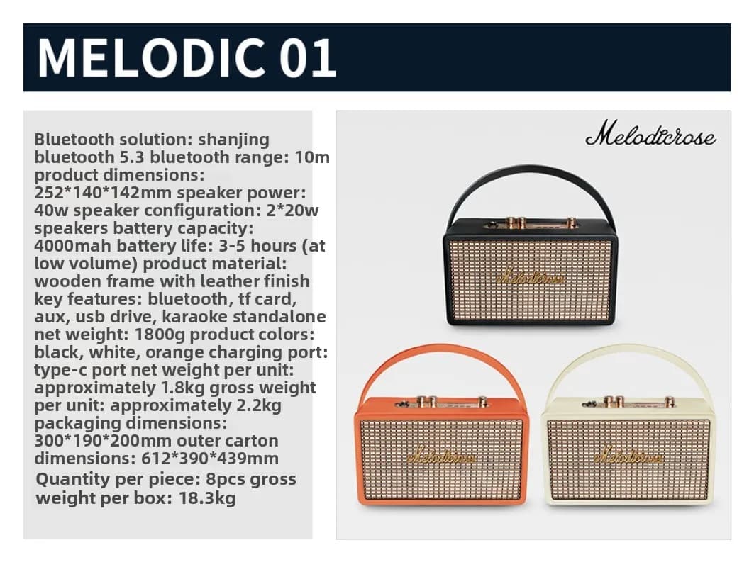 Altoparlante Bluetooth Portatile Wireless ad Alto Volume con Bassi Potenti per Audio Domestico