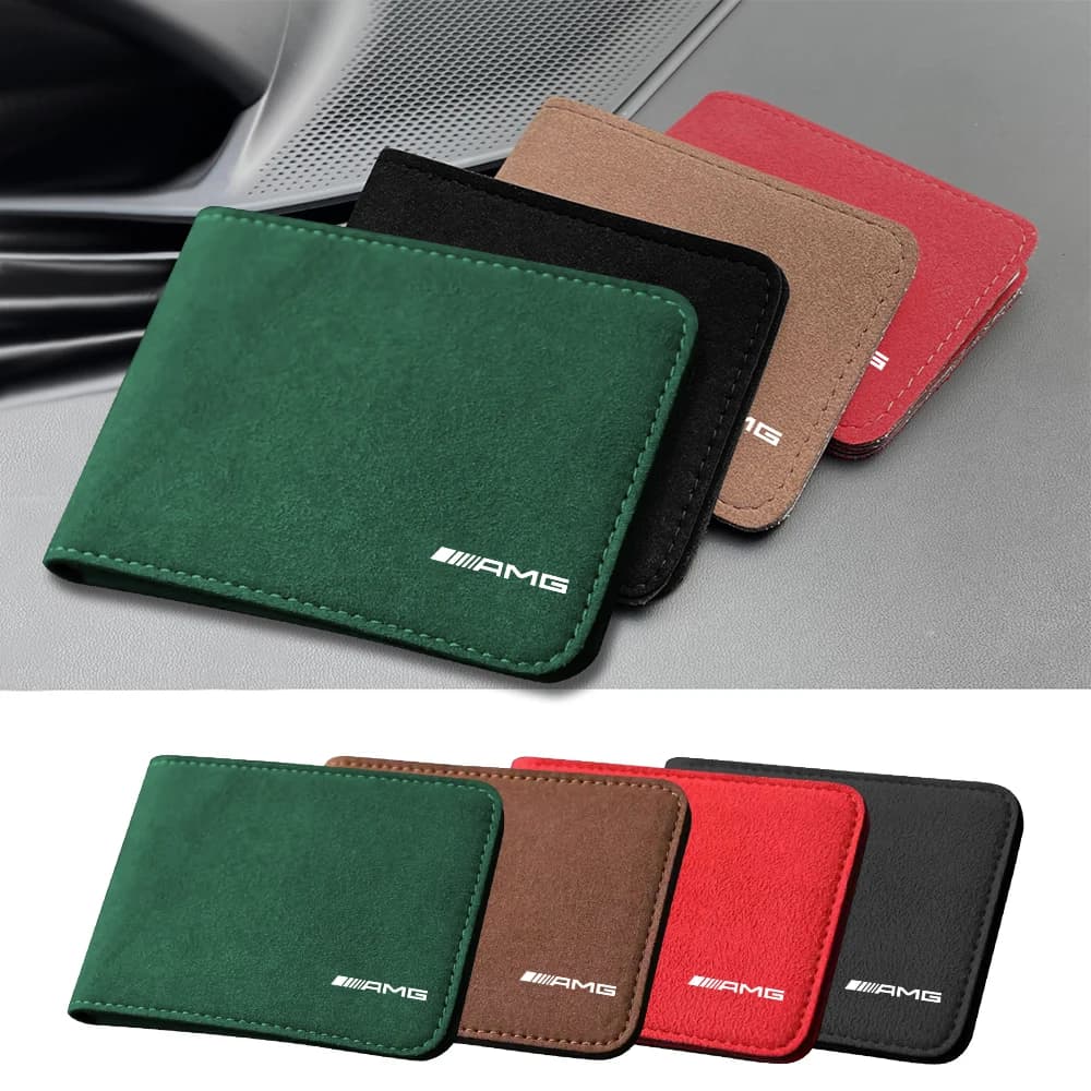 Portafoglio in Pelle con Protezione per Passaporto e Carte d'Identità per Auto AMG W140 W168 W169 W176 W177 GLS GLB EQC CLS SLK A200