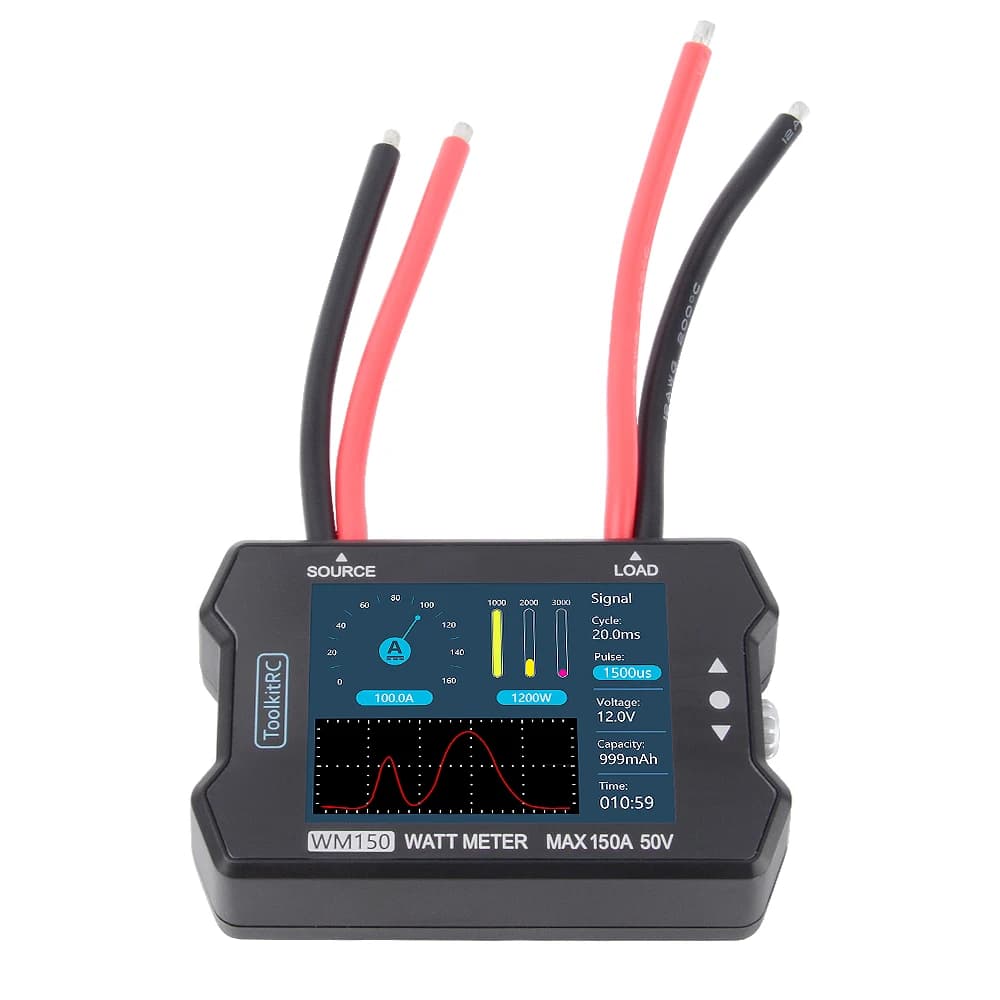 ToolkitRC WM150 150A 50V Wattmetro Analizzatore di Potenza con Display LCD, Tester di Tensione e Corrente, Uscita PWM per Droni RC FPV