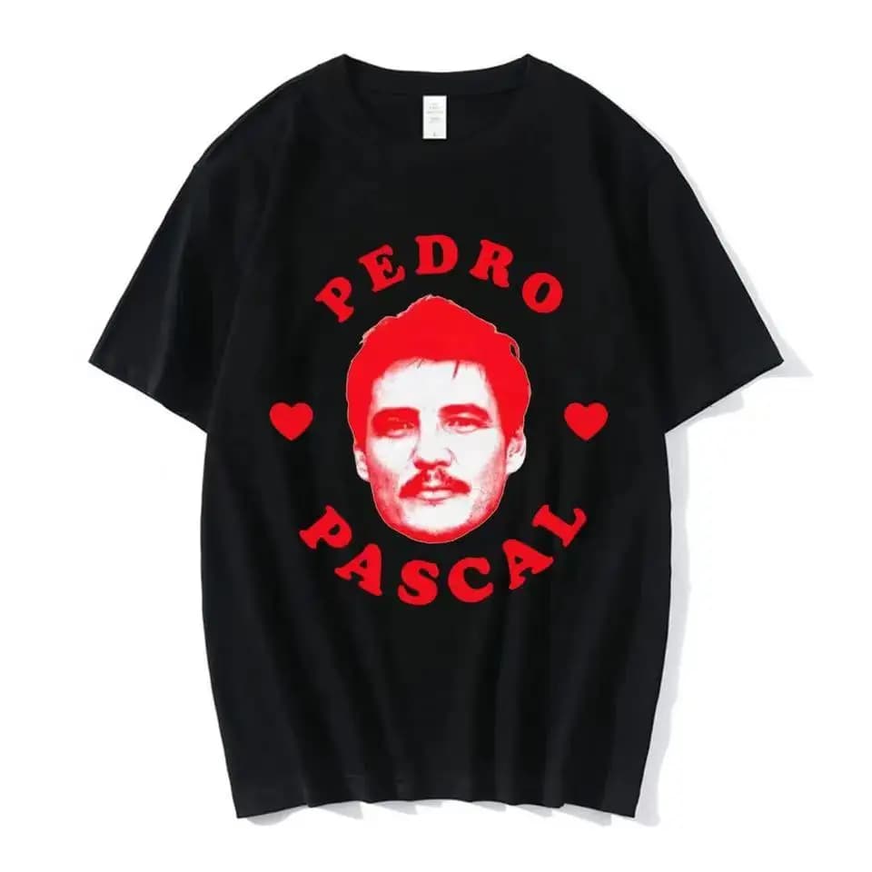 Magliette I Heart Pedro Pascal I Love Pedro Pascal Film TV Attore T-shirt Maglietta gotica a maniche corte in cotone da uomo 80107