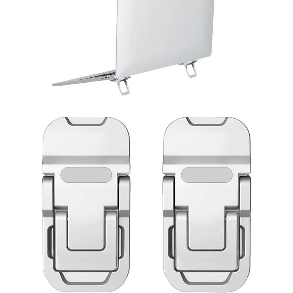 1 Pair Alloy Laptop Stand Aluminium Alloy Foldable Notebook Bracket Invisible Non-slip Laptop Support Holder