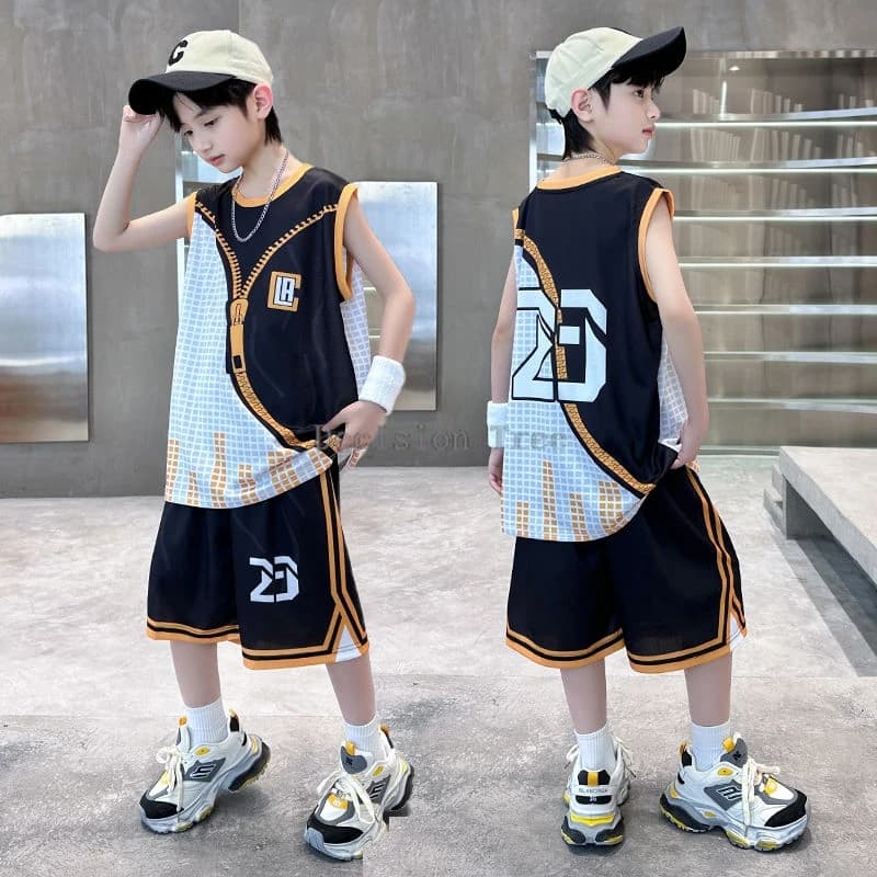 2024 ragazzi cinesi bello abbigliamento sportivo fresco nuovo sottile allentato uniforme da basket ad asciugatura rapida set sportivo traspirante alla moda