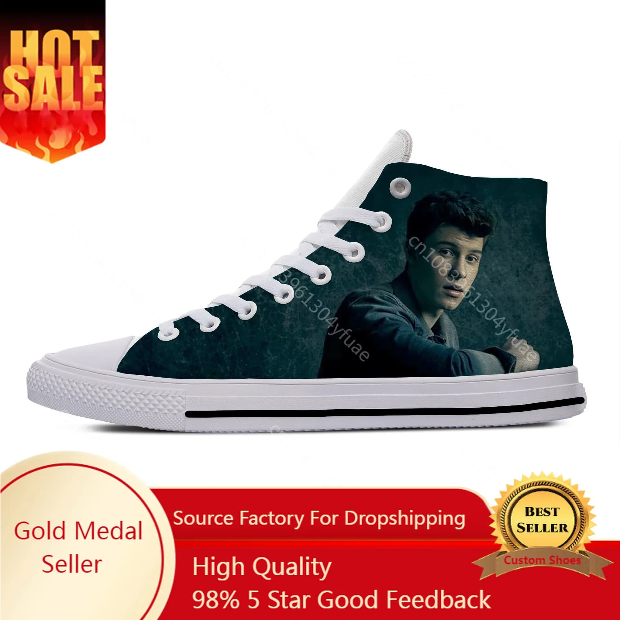 Hot Summer Shawn Mendes Pop Singer Moda Scarpe casual classiche Scarpe da tavolo alte leggere e traspiranti Uomo Donna Sneakers