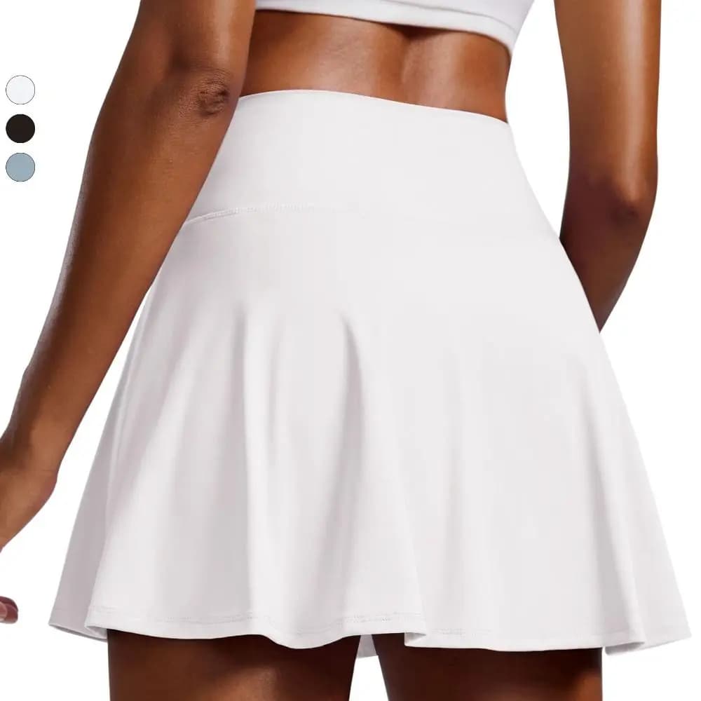 Fashion Pleated Tennis Skirts Tummy Control Built-in Shorts Golf Skorts Moisture Wickin Crossover Style Athletic Skirts Training