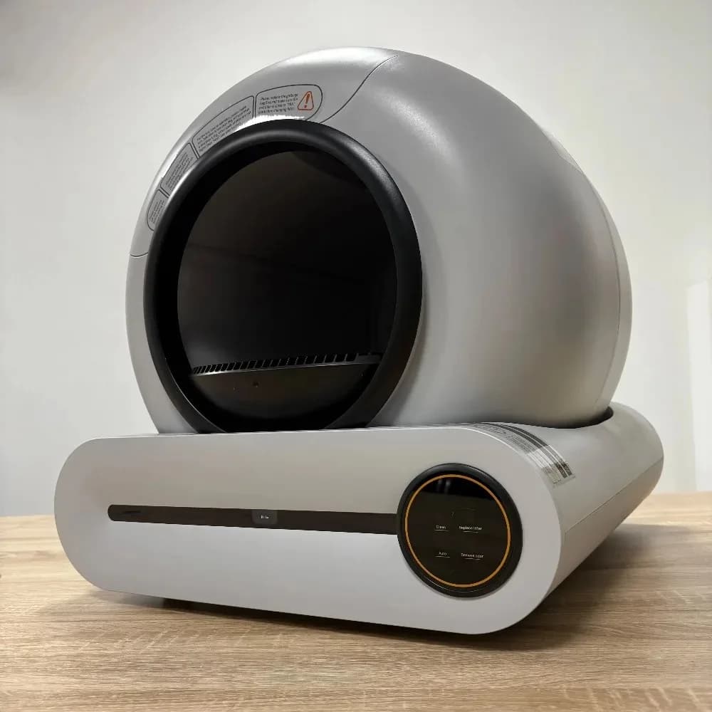 Nuova Lettiera Intelligente per Gatti Grigia con Wi-Fi e Controllo Odori, 65L Ampio Spazio, Toilette Automatica Autopulente per Gatti